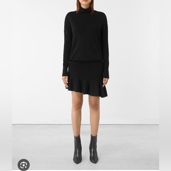 All Saints Black Sweater Dress size L - Picture 1 of 8